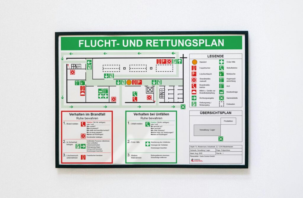 mockup flucht rettungsplan